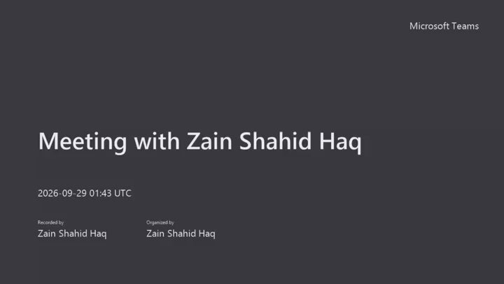 Zain Haq intro